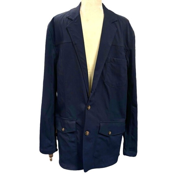 Duluth Trading Co Men's XLT Navy Blue Blazer Jacket Coat nylon stretch